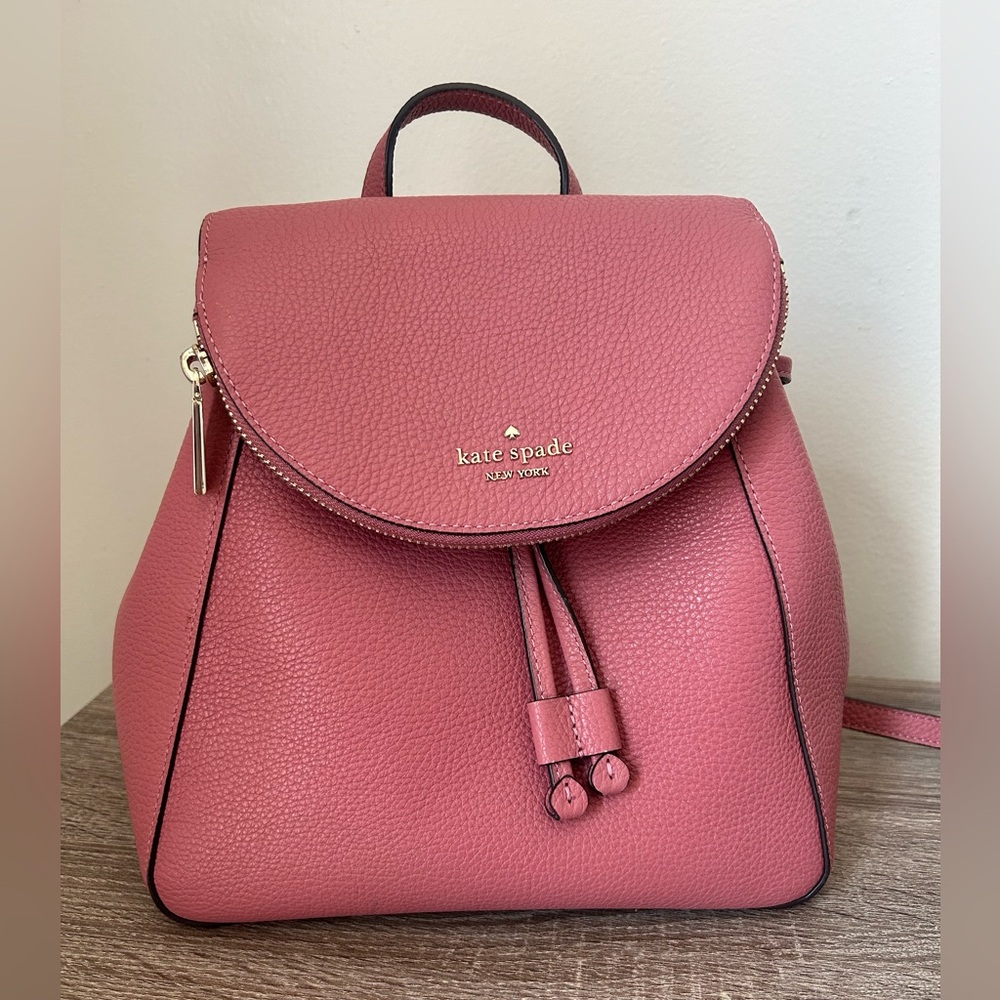 Kate Spade small Leila backpack in dusty rose.